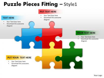Puzzle pieces fitting style 1 ppt 3