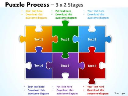 Puzzle process 3 x 2 stages