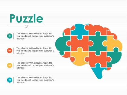 Puzzle product promotion ppt portfolio layout ideas