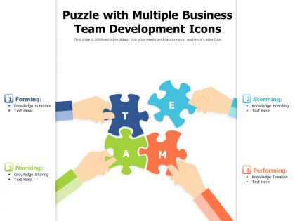 Puzzle with multiple business team development icons