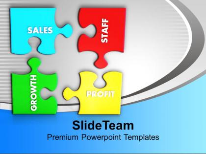 Puzzles with sales staff growth profit powerpoint templates ppt themes and graphics 0113
