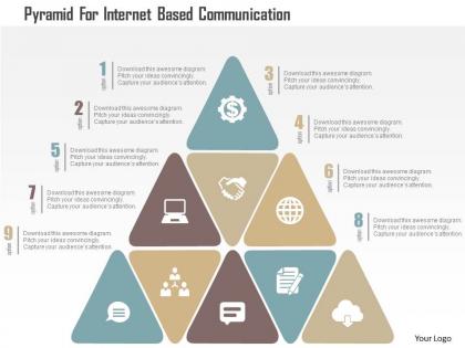 Pyramid for internet based communication flat powerpoint design