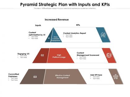 Pyramid strategic plan with inputs and kpis