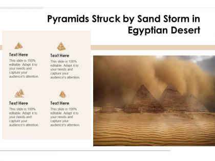 Pyramids struck by sand storm in egyptian desert