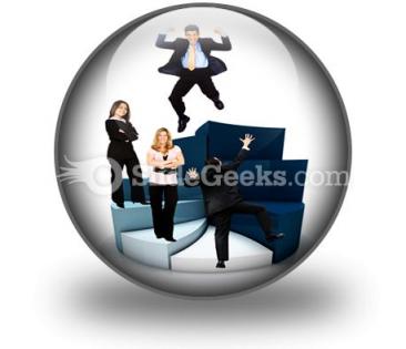 Business people on pie chart powerpoint icon c