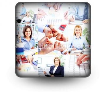 Business woman collage powerpoint icon s
