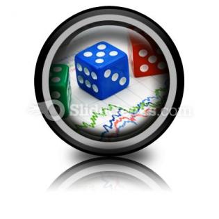 Dices on financial graph powerpoint icon cc