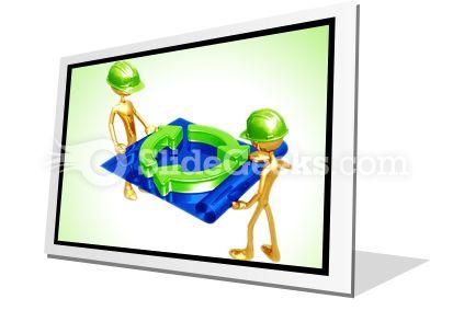 Green construction building powerpoint icon f