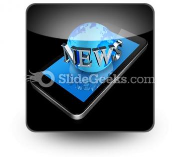 Mobile phone and news world ppt icon for ppt templates and slides s