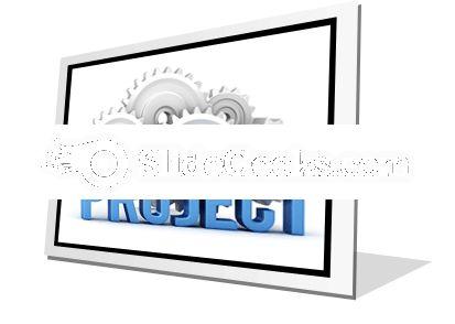 Project with cogs powerpoint icon f