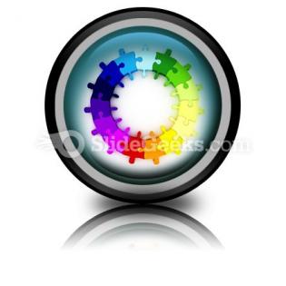 Puzzle chart wheel powerpoint icon cc