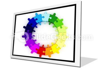 Puzzle chart wheel powerpoint icon f
