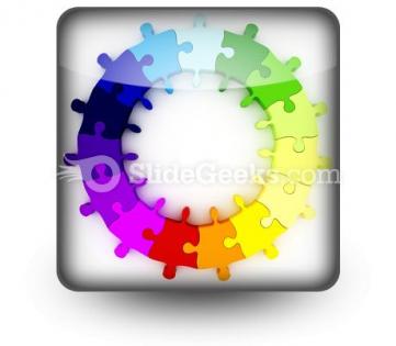Puzzle chart wheel powerpoint icon s