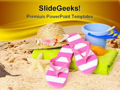 Beach items holidays powerpoint templates and powerpoint backgrounds 0511