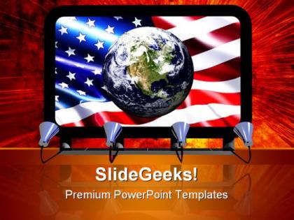 Billboard earth globe americana powerpoint templates and powerpoint backgrounds 0411