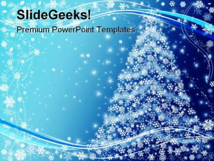 Blue christmas tree background powerpoint templates and powerpoint backgrounds 0611