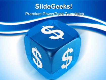 Blue dice business powerpoint backgrounds and templates 1210