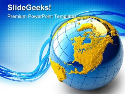Blue globe abstract powerpoint templates and powerpoint backgrounds 0311