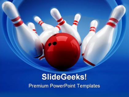 Bowling game powerpoint templates and powerpoint backgrounds 0511