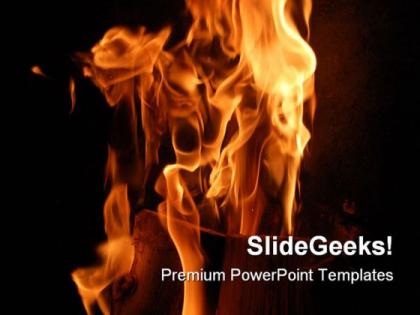 Burning wood metaphor powerpoint templates and powerpoint backgrounds 0411