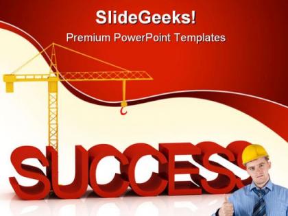 Business success construction powerpoint templates and powerpoint backgrounds 0511
