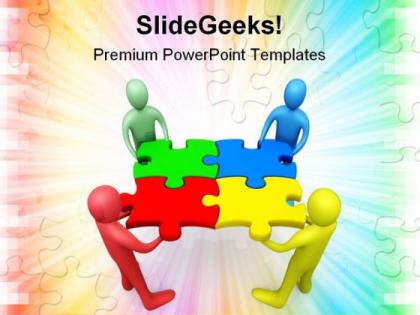 Business team shapes powerpoint templates and powerpoint backgrounds 0511
