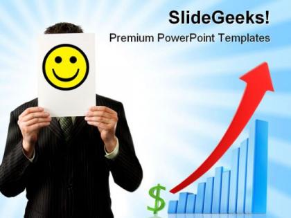 Businessman with smile success powerpoint templates and powerpoint backgrounds 0611