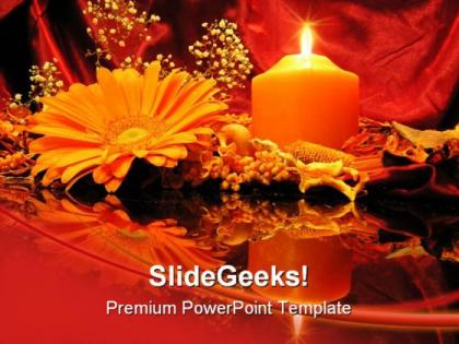 Candle reflection religion powerpoint backgrounds and templates 1210