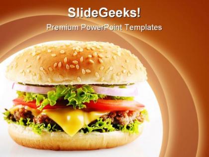 Cheese burger food powerpoint templates and powerpoint backgrounds 0211