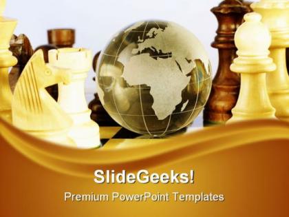 Chess and globe game powerpoint templates and powerpoint backgrounds 0211