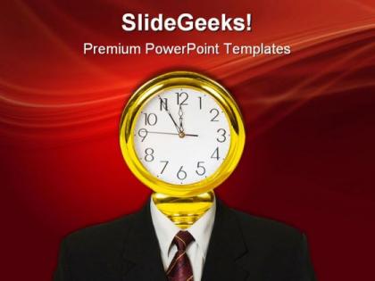 Clock for head future powerpoint templates and powerpoint backgrounds 0611