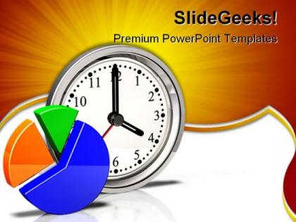 Clock icon pie chart business powerpoint templates and powerpoint backgrounds 0511