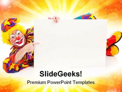 Clown advertisement background powerpoint templates and powerpoint backgrounds 0311