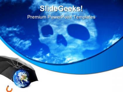 Co2 skull earth powerpoint templates and powerpoint backgrounds 0311