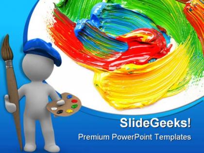Colored paint art powerpoint templates and powerpoint backgrounds 0511