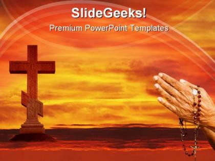 Cross in the sky religion powerpoint templates and powerpoint backgrounds 0511