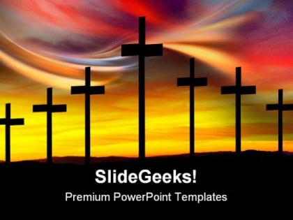 Cross silhouette religion powerpoint templates and powerpoint backgrounds 0211