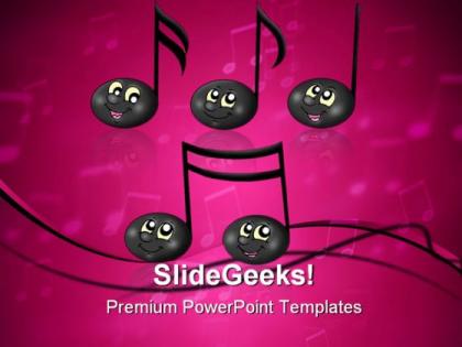 Cute music notes entertainment powerpoint templates and powerpoint backgrounds 0311