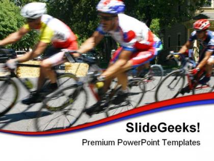 Cyclists racing sports powerpoint templates and powerpoint backgrounds 0511