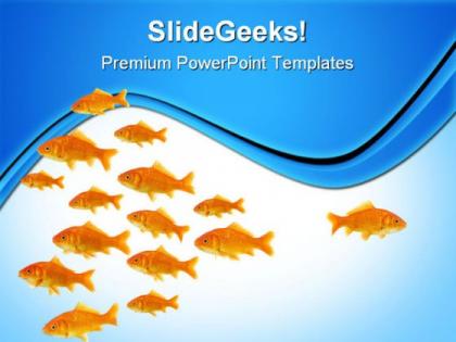 Dare to be different goldfishes animals powerpoint templates and powerpoint backgrounds 0611