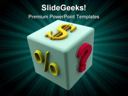 Dollar dice metaphor powerpoint templates and powerpoint backgrounds 0211