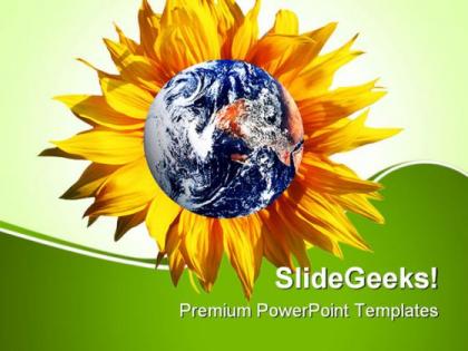 Earth with flower nature powerpoint templates and powerpoint backgrounds 0511
