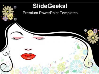 Face blackhair beauty powerpoint templates and powerpoint backgrounds 0511