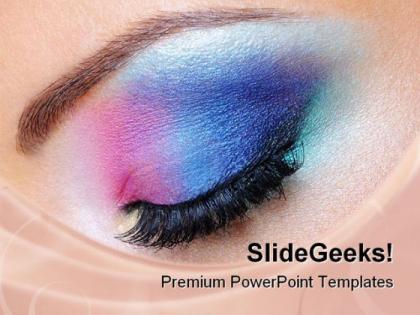 Fashion makeup of eye beauty powerpoint templates and powerpoint backgrounds 0111