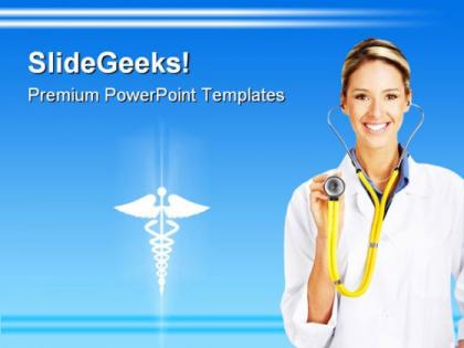 Female doctor medical powerpoint templates and powerpoint backgrounds 0811