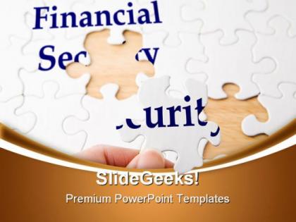 Financial puzzle security powerpoint templates and powerpoint backgrounds 0711
