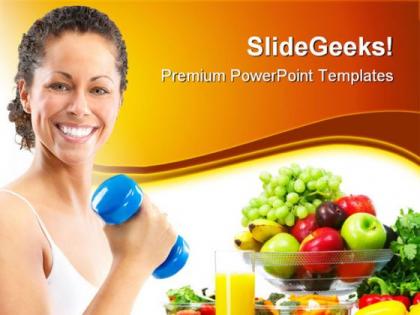 Fittness concept health powerpoint templates and powerpoint backgrounds 0611