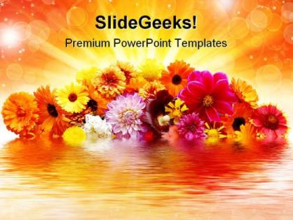 Flowers reflection nature powerpoint templates and powerpoint backgrounds 0311