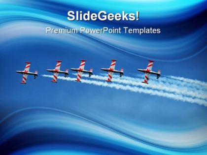 Formation flight travel powerpoint templates and powerpoint backgrounds 0811