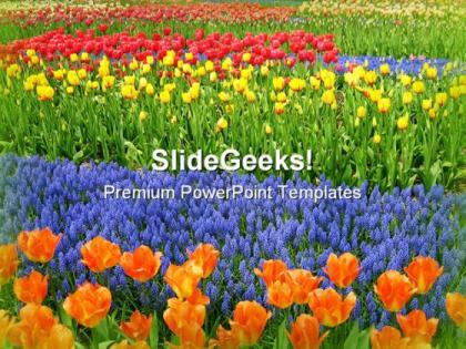 Garden of flowers nature powerpoint templates and powerpoint backgrounds 0511